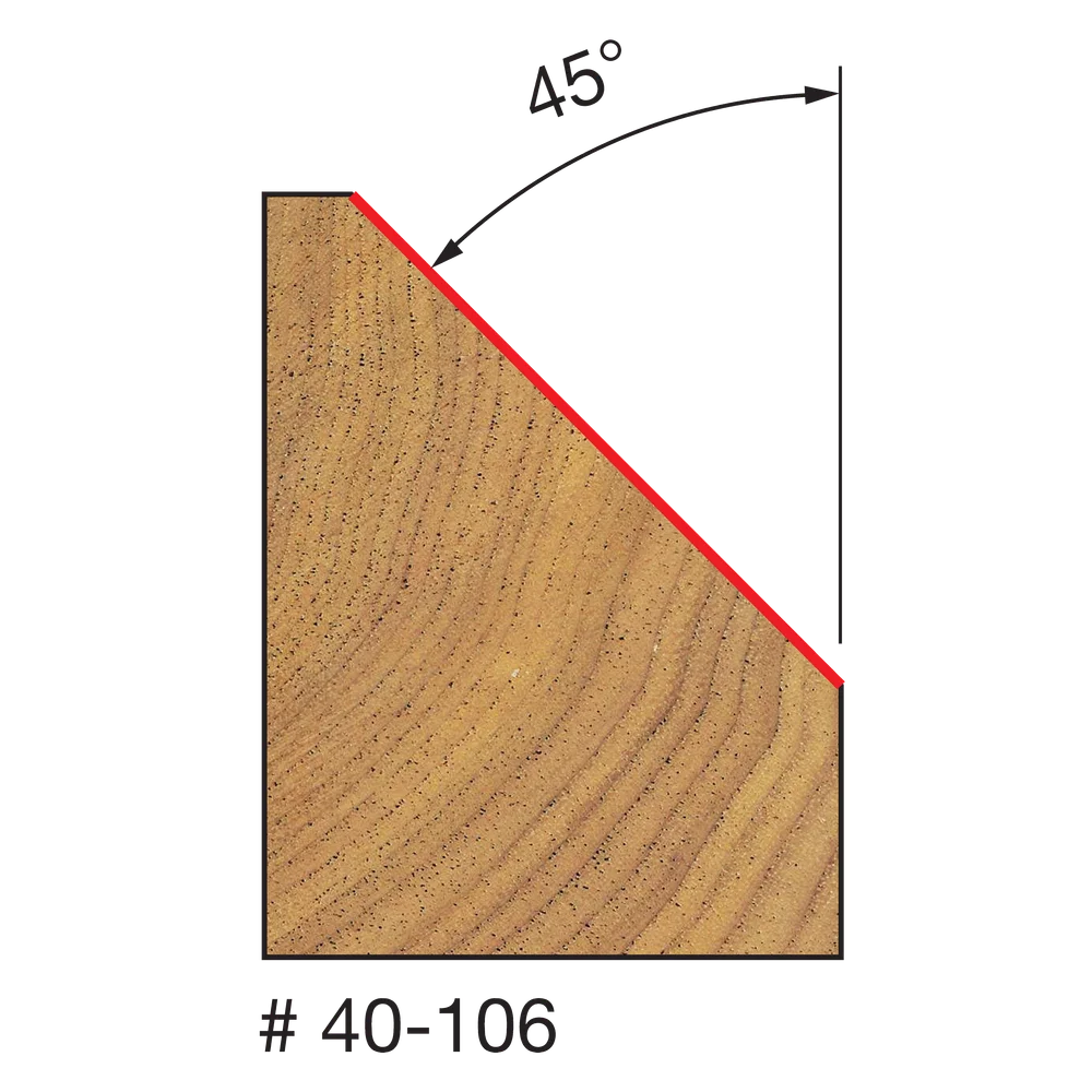 Freud 40-106 1-3/4" Chamfer Bit (Shank Dia. 1/4") - Edmondson Supply