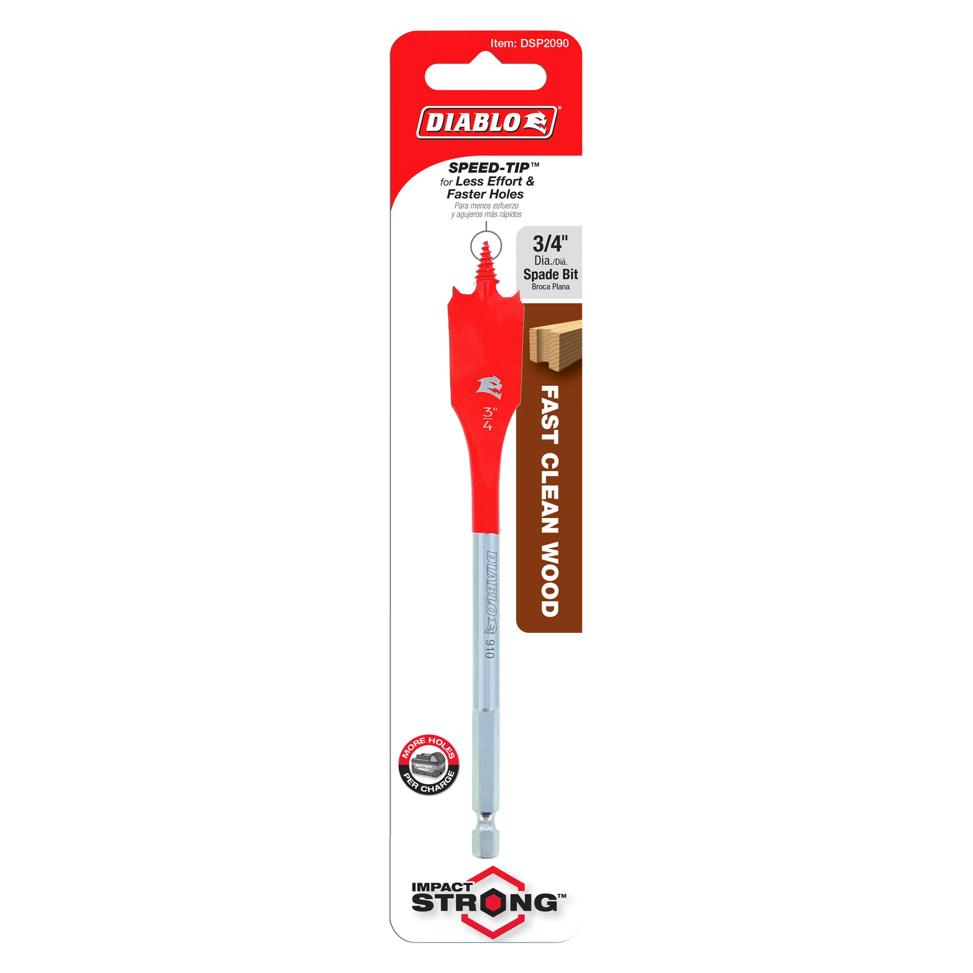Diablo Tools DSP2090 3/4 in. x 6 in. Spade Bit - Edmondson Supply