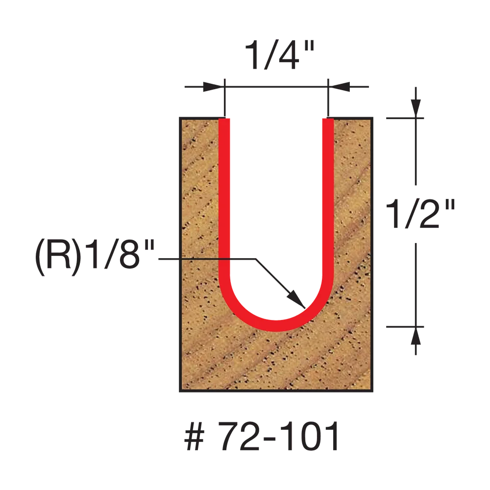 Freud 72-101 1/4" x 1/2" Up Cut Spiral Ball Nose - Edmondson Supply