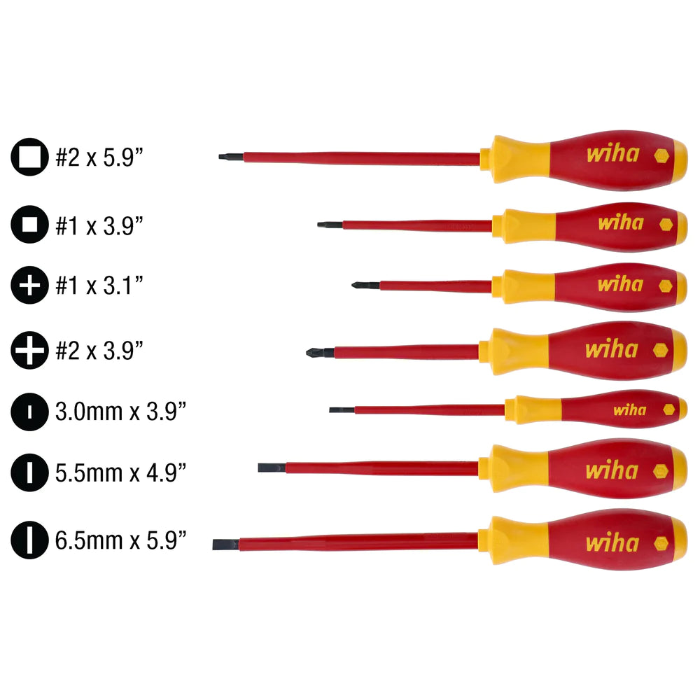 Wiha Tools 32097 7 Piece Insulated SoftFinish Screwdriver Set - Edmondson Supply