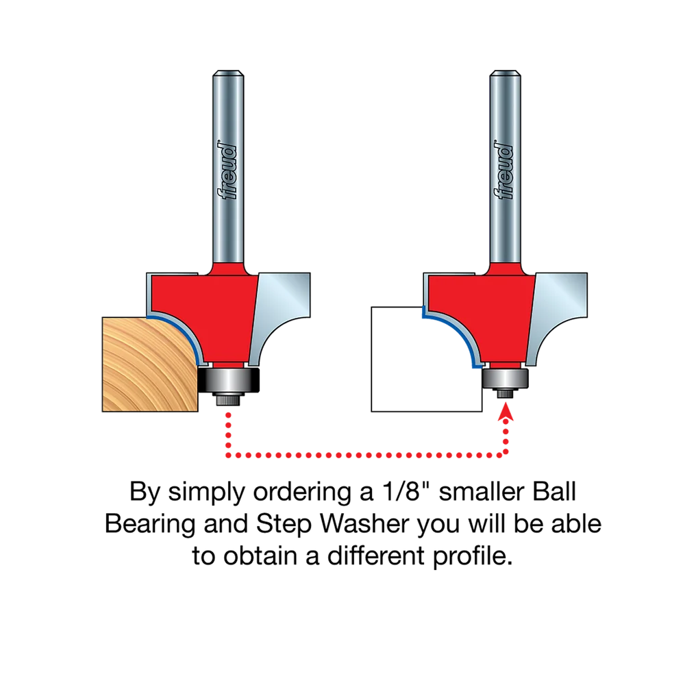 Freud 34-108 3/16" Radius Rounding Over Bit (Shank dia. 1/4") - Edmondson Supply