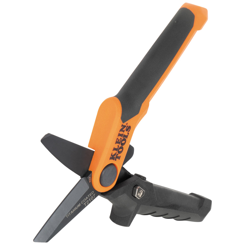 Klein Tools T2107 Compact Titanium-Coated Utility Shears, 7-Inch - Edmondson Supply