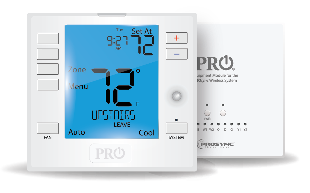 PRO1 IAQ T755WHO PROsync Digital Programmable Thermostat, 4 Heat - 2 Cool, Wireless Universal, Occupancy & Humidity Sensor - Edmondson Supply