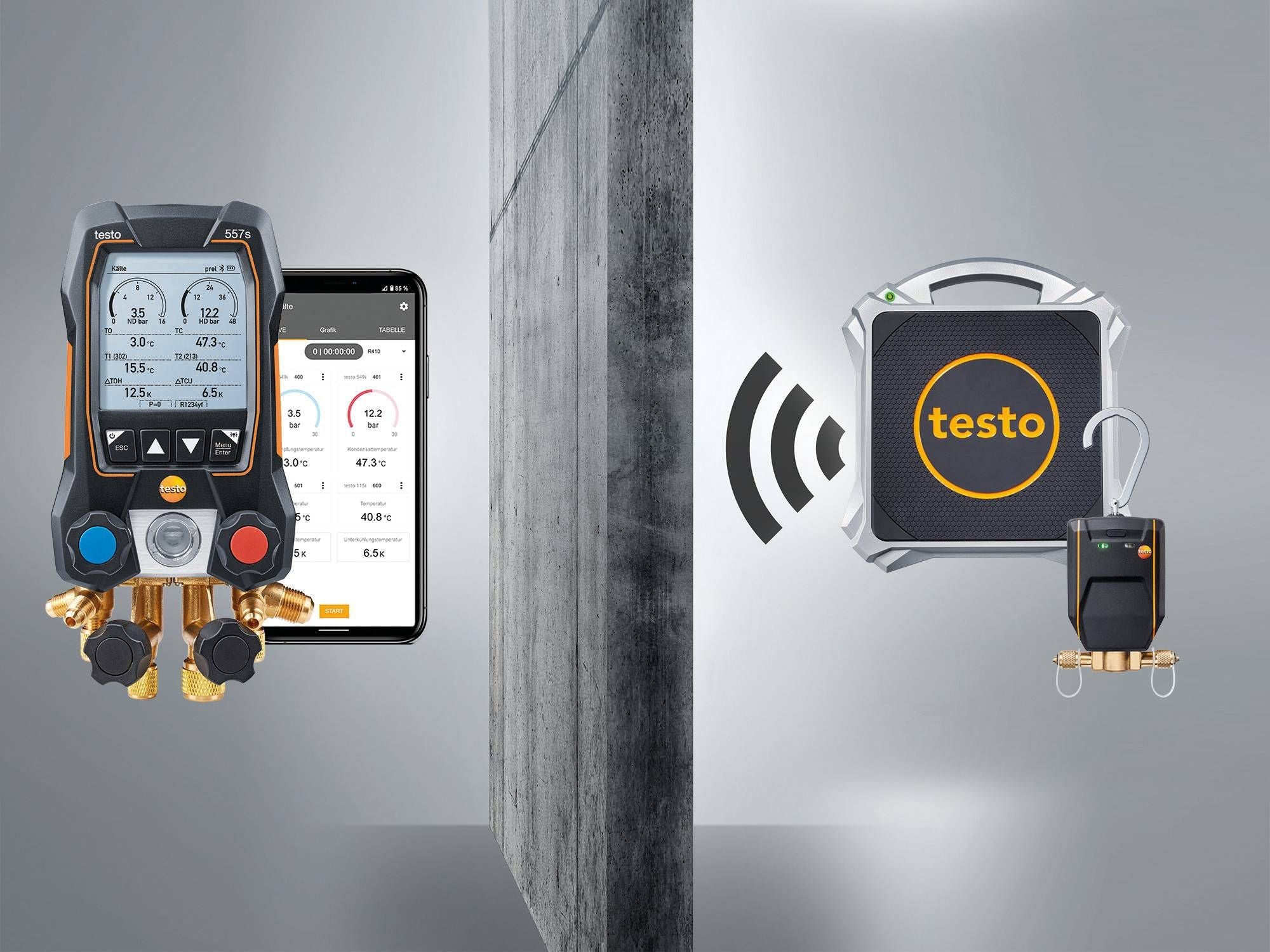 Testo 0564 2560 01 - 560i Kit- Digital Refrigerant Scale and Intelligent Valve with Bluetooth - Edmondson Supply