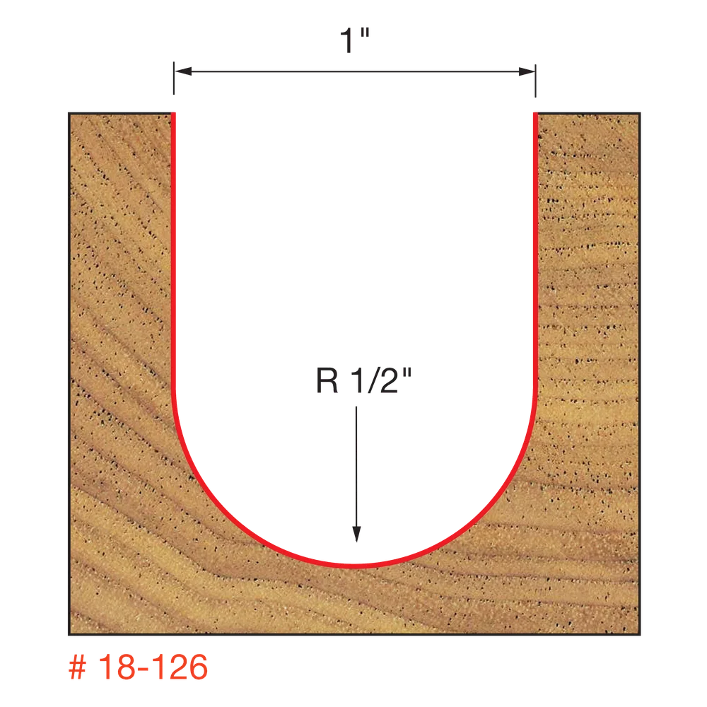 Freud 18-126 1/2" Radius Round Nose Bit - Edmondson Supply