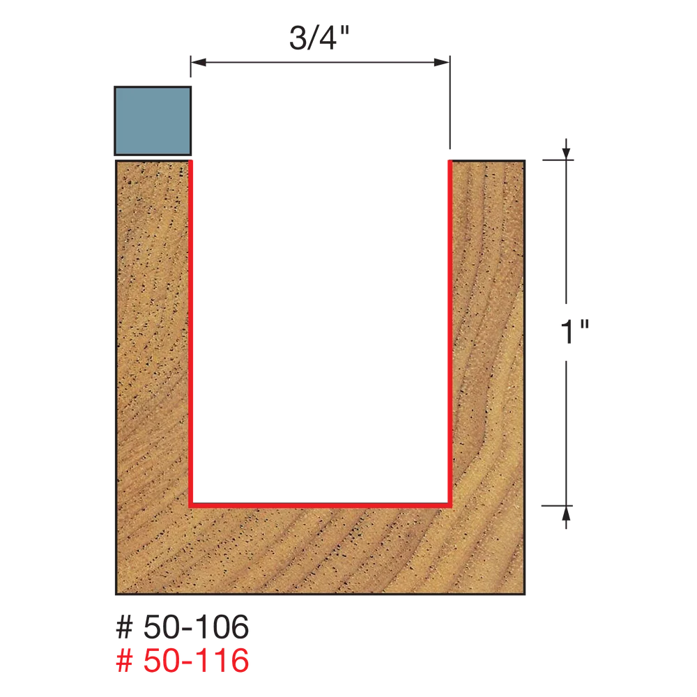 Freud 50-116 3/4" Top Bearing Flush Trim Bit (Shank Diameter: 1/2") - Edmondson Supply