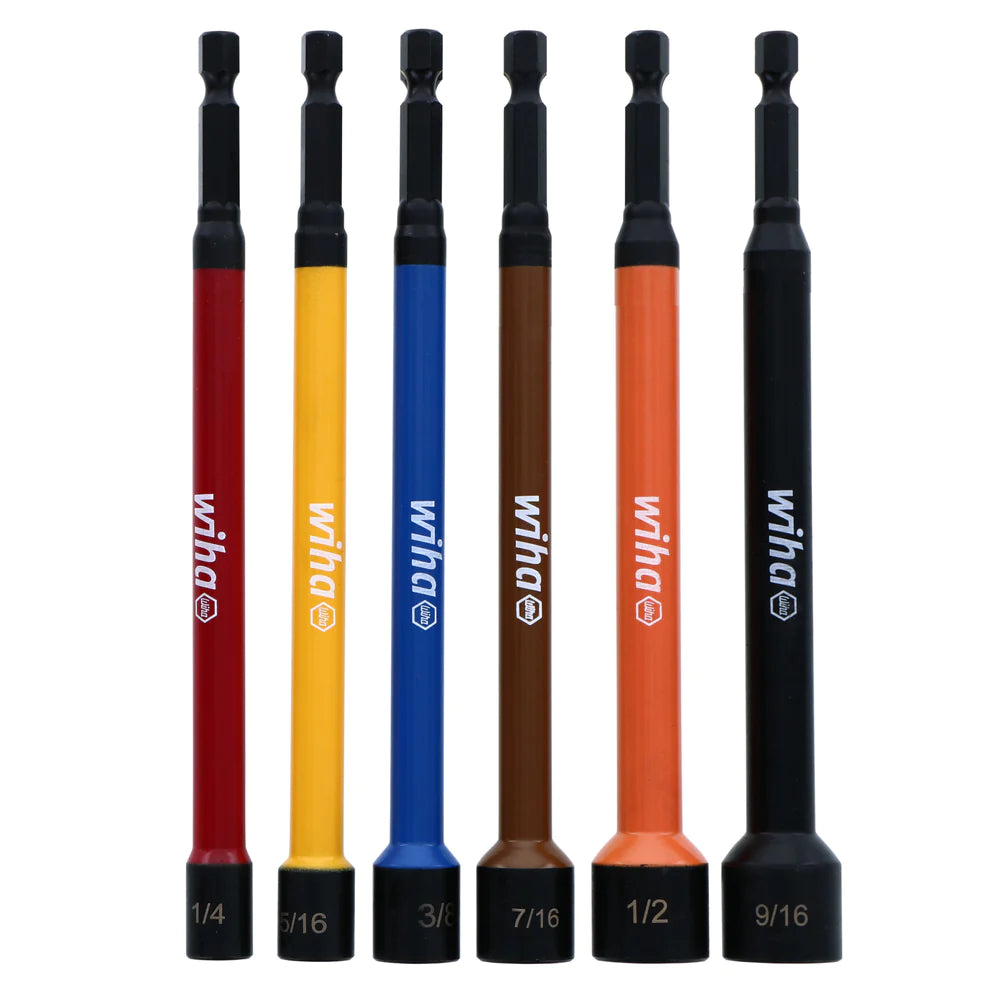 Wiha Tools 70486 6 Piece Color Coded Magnetic Nut Setter SAE Set - Edmondson Supply