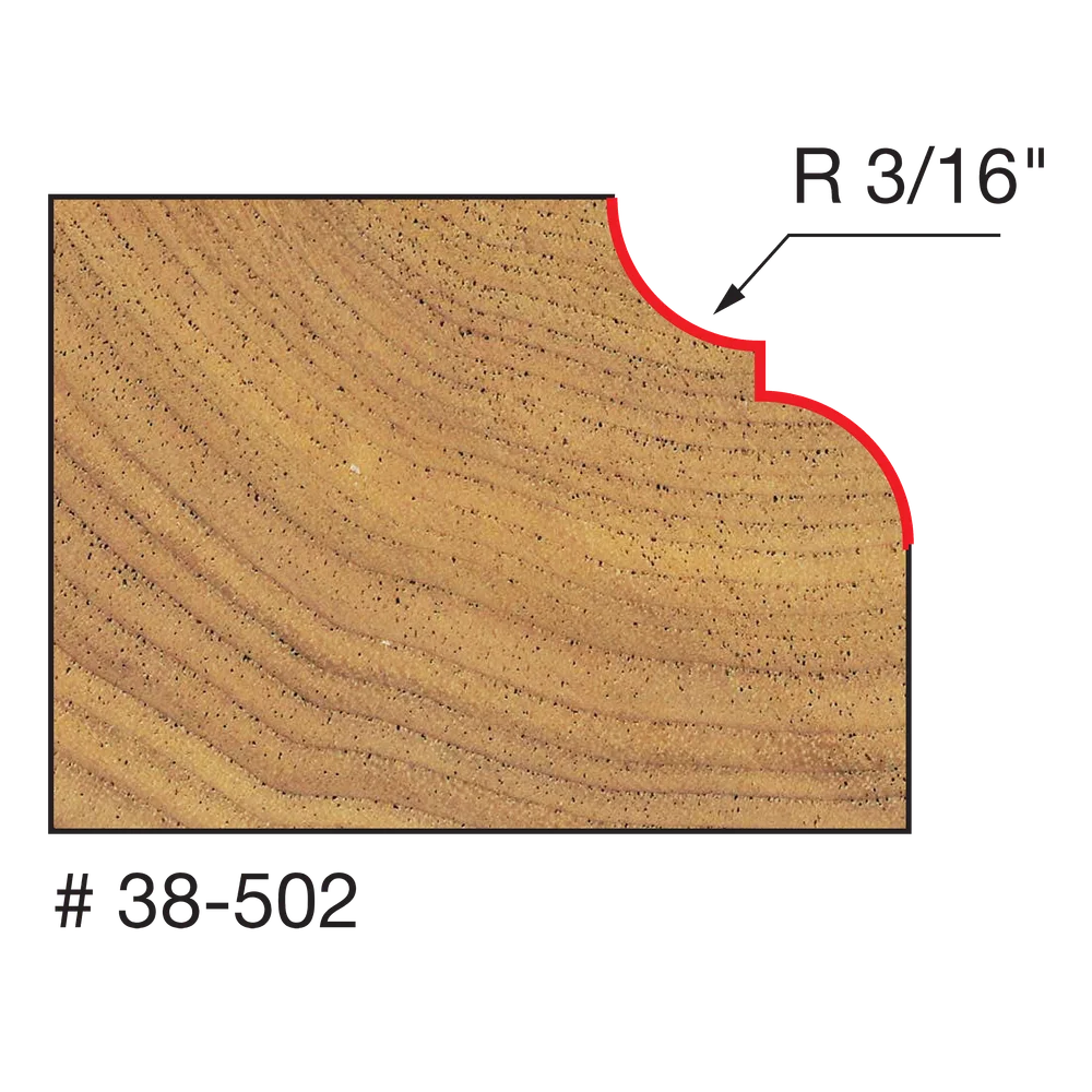 Freud 38-502 1-1/4" Classical Bold Cove & Round Bit (Shank Dia. 1/4") - Edmondson Supply