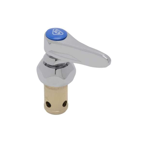 T&S Brass 002711-40NS Eterna Cartridge w/ Spring Check, LTC (Cold), Lever Handle, Screw & Blue Index Button "New-Style" - Edmondson Supply