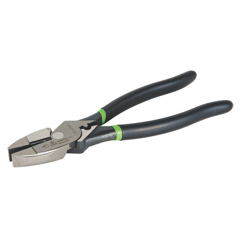 Greenlee 0151-09CD 9" High-Leverage Side-Cutting Pliers, Dipped - Crimping - Edmondson Supply