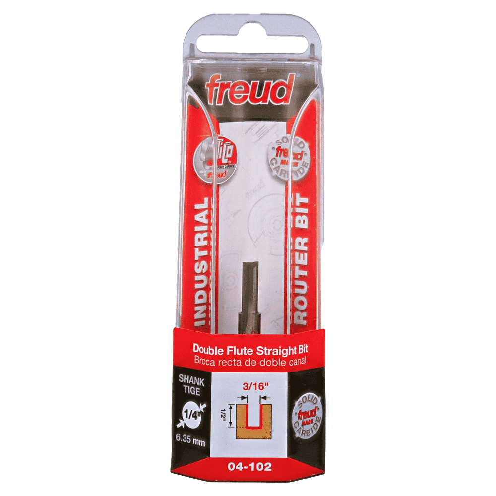 Freud 04-102 3/16" Double Flute Straight Bit - Edmondson Supply