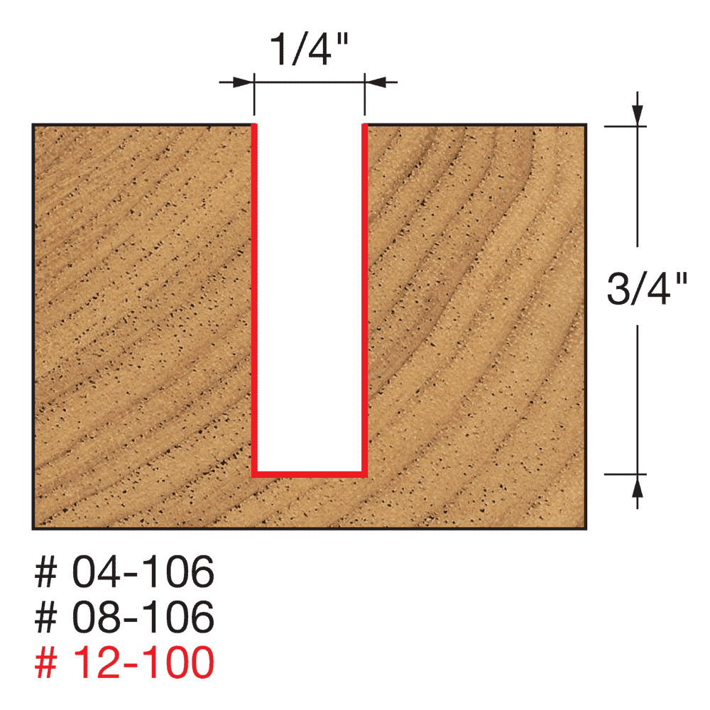Freud 04-106 1/4" Double Flute Straight Bit - Edmondson Supply