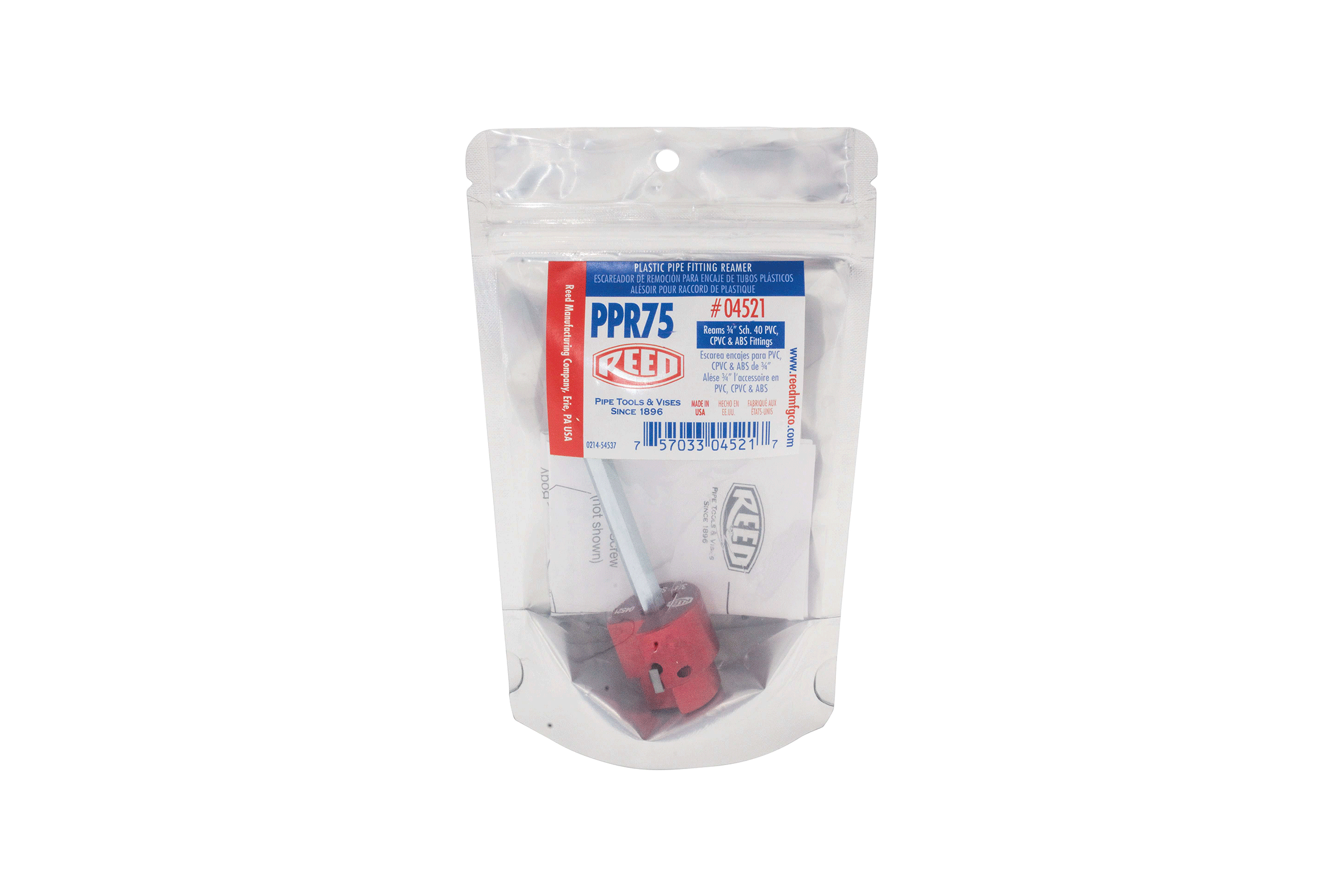 Reed Mfg 04521 - PPR75 3/4" Clean Ream Extreme Plastic Pipe Fitting Reamer