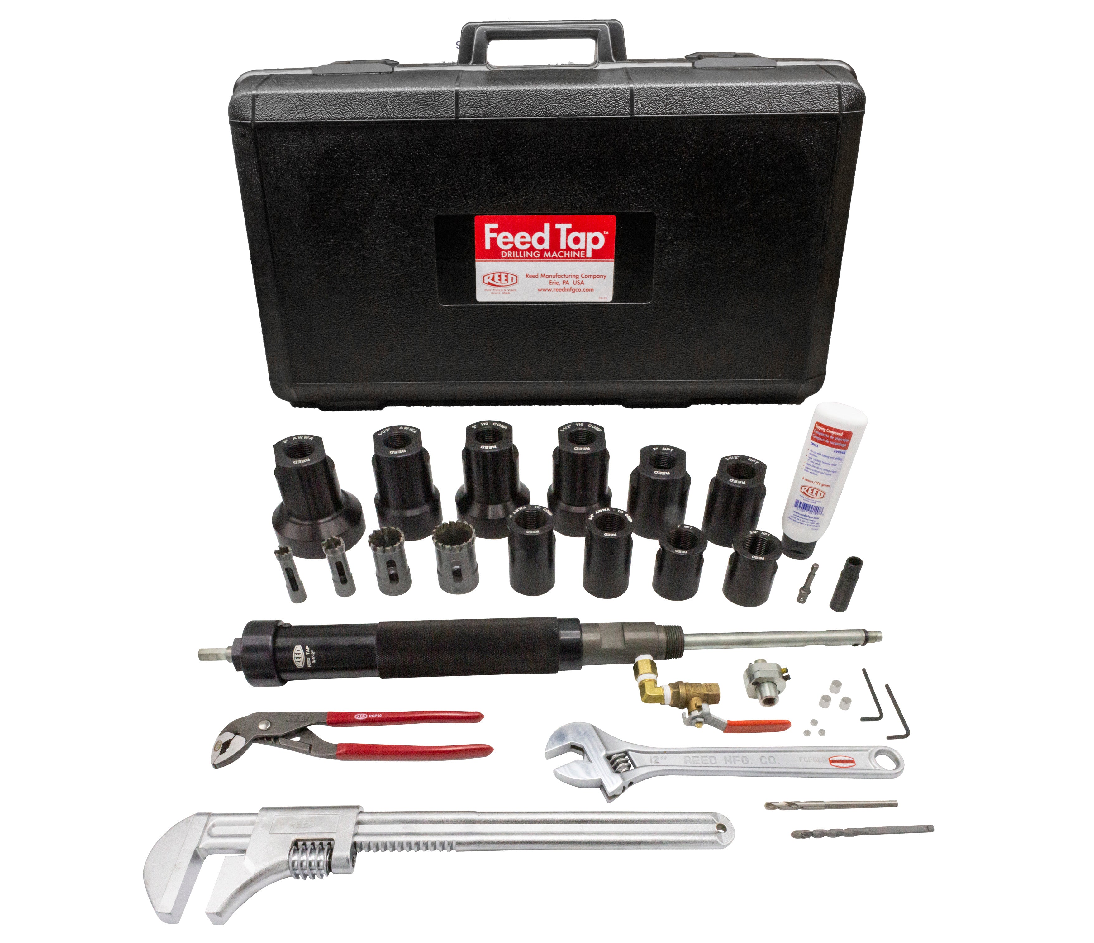 Reed Mfg FT2000UNIV Feed Tap Drilling Machine Complete Kit, 3/4" - 2" - Edmondson Supply
