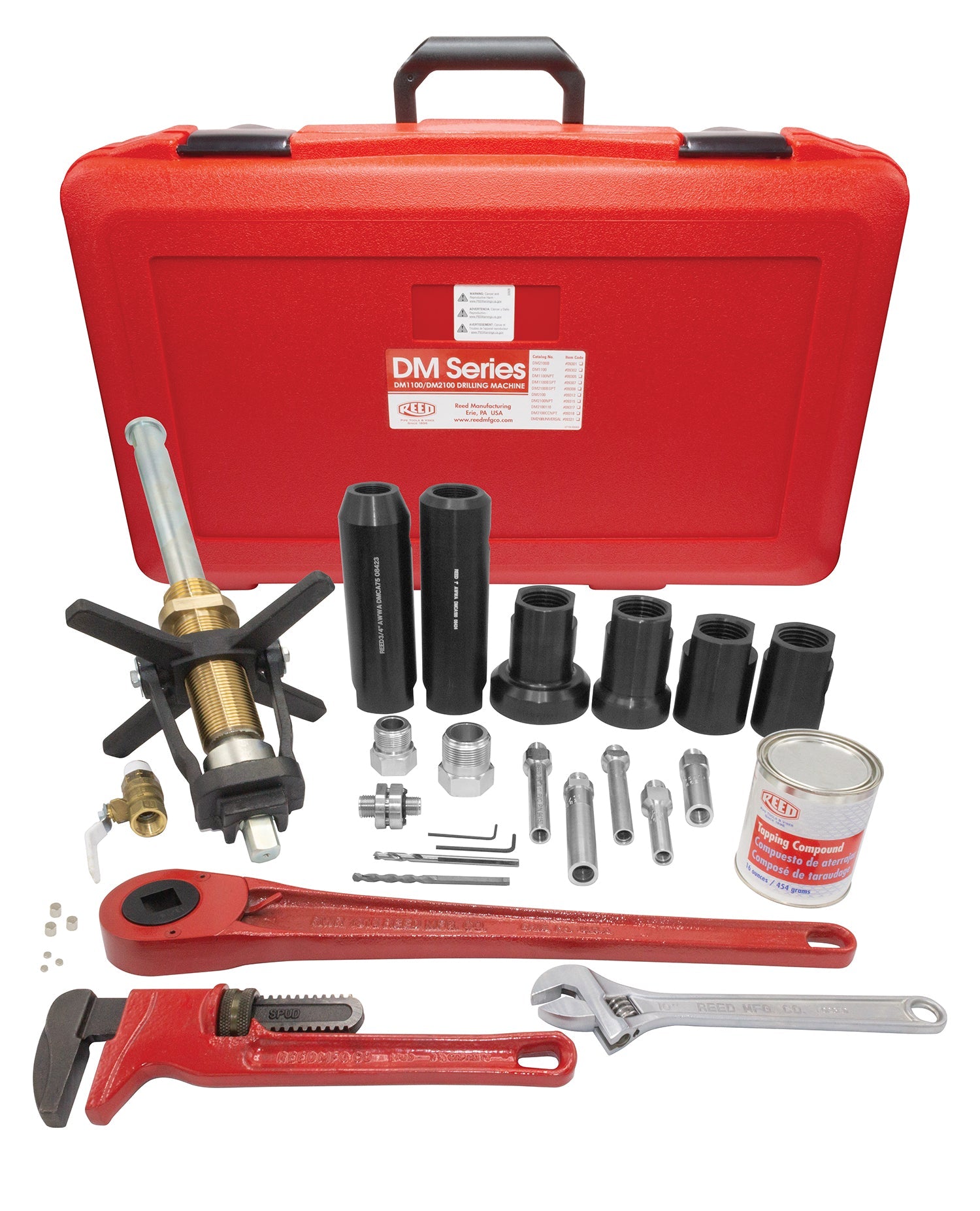 Reed Mfg DM2100UNIVERSAL 3/4" - 2" AWWA & NPT Drilling Machine Kit - Edmondson Supply
