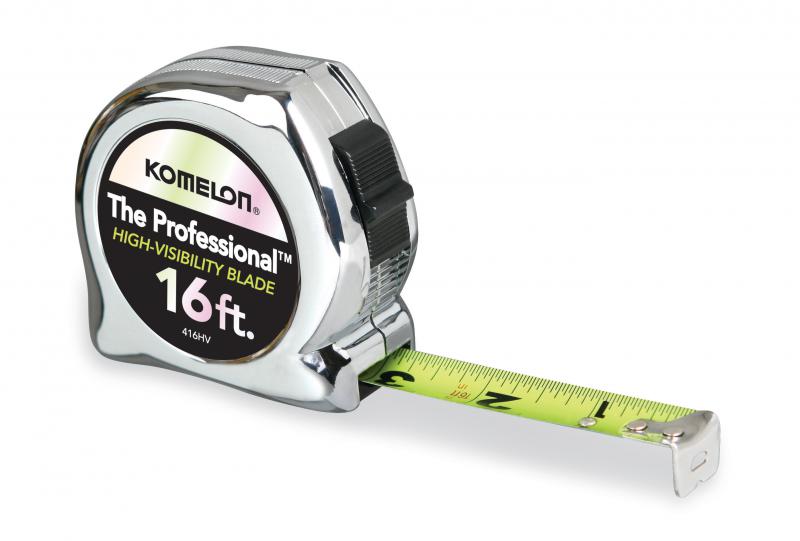 Komelon 416HV 16' x 3/4" The Professional, Chrome Tape Measure - Edmondson Supply
