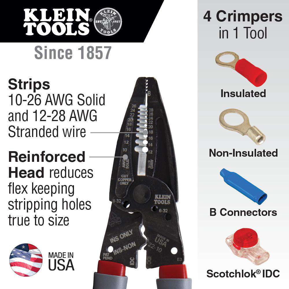 Klein Tools 1019 Klein-Kurve® Wire Stripper/Crimper Multi-Tool - Edmondson Supply