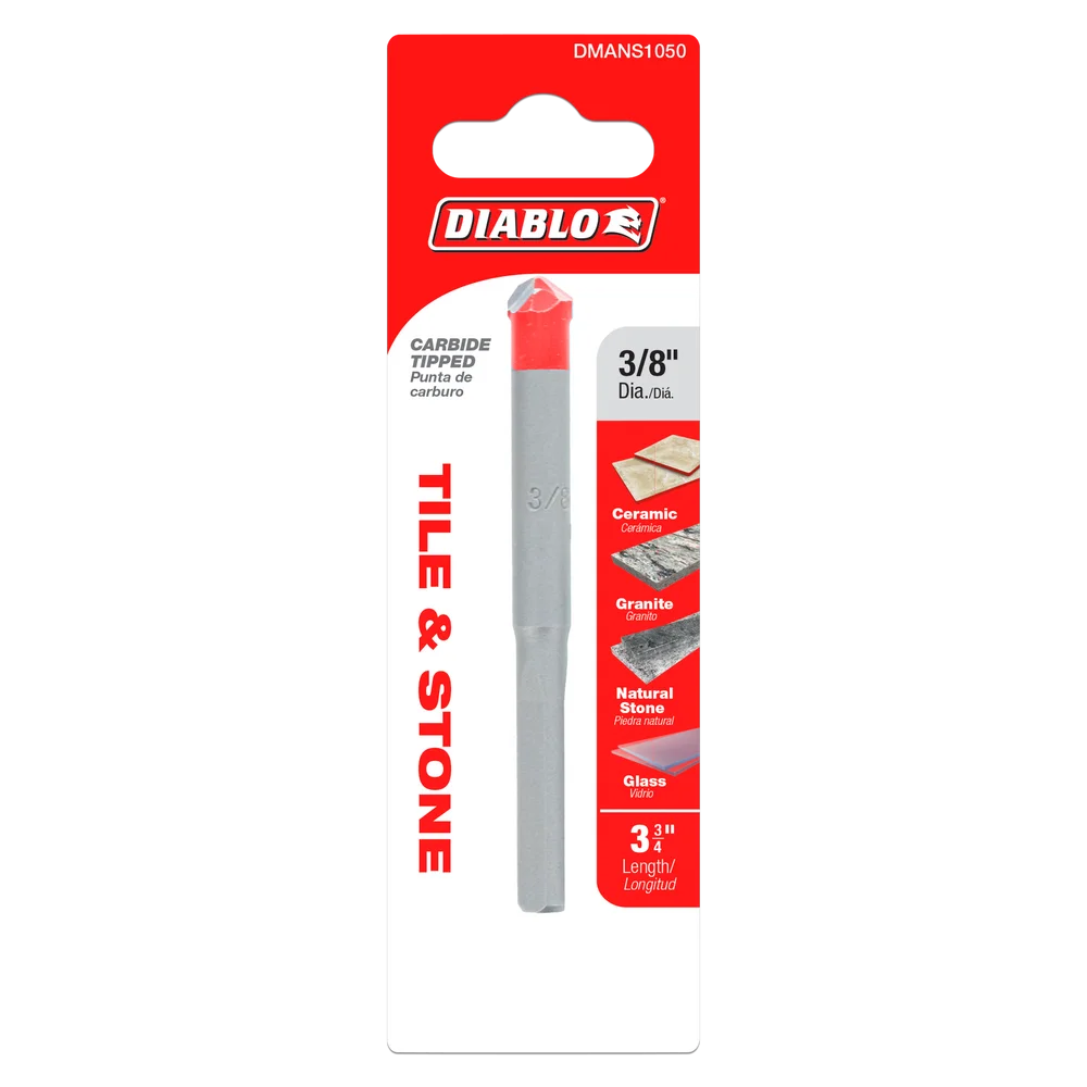 Diablo Tools DMANS1050 3/8 in. Tile & Stone Carbide Tipped Drill Bit - Edmondson Supply