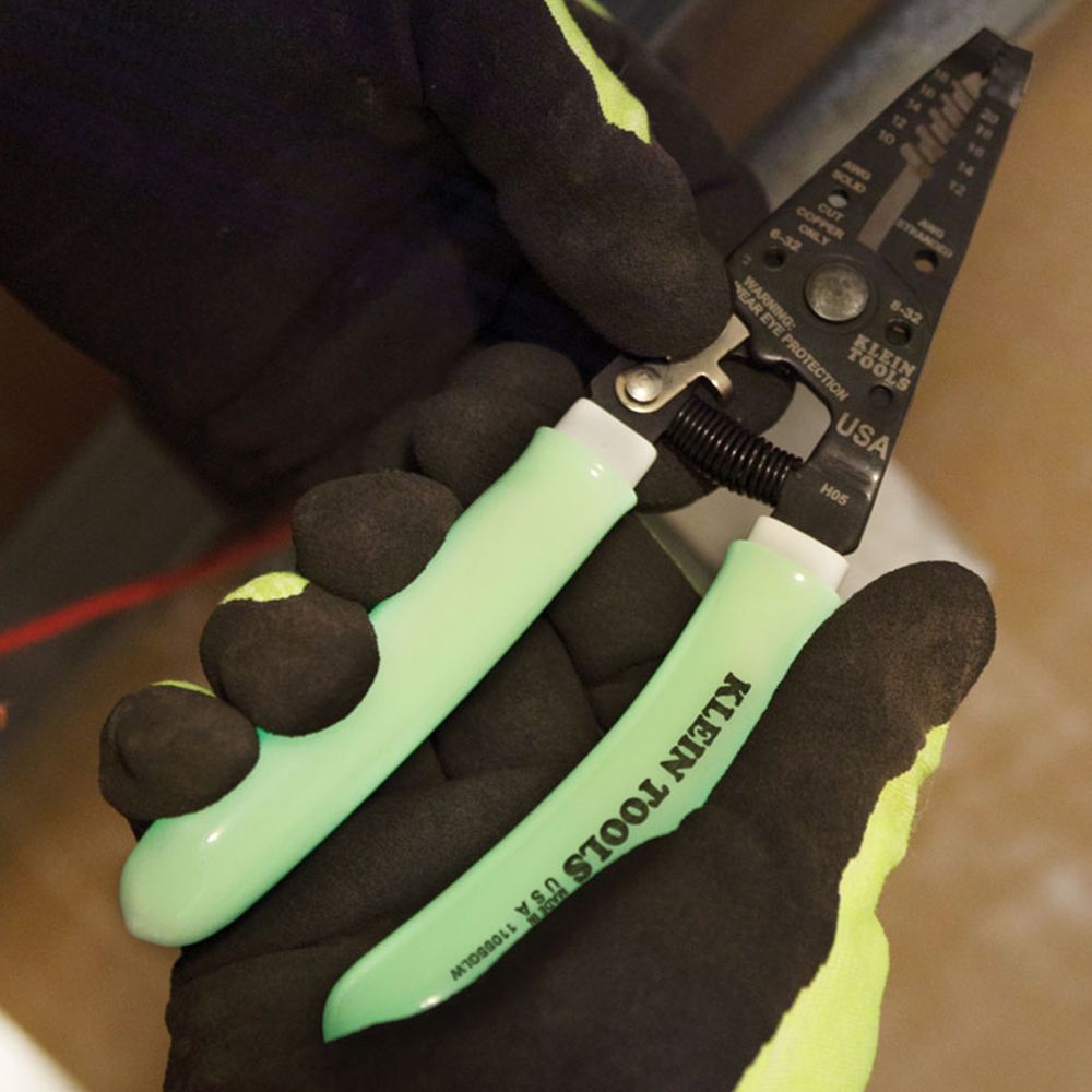 Klein Tools 11055GLW High-Visibility Klein-Kurve® Wire Stripper / Cutter - Edmondson Supply