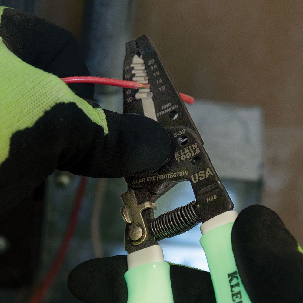 Klein Tools 11055GLW High-Visibility Klein-Kurve® Wire Stripper / Cutter - Edmondson Supply