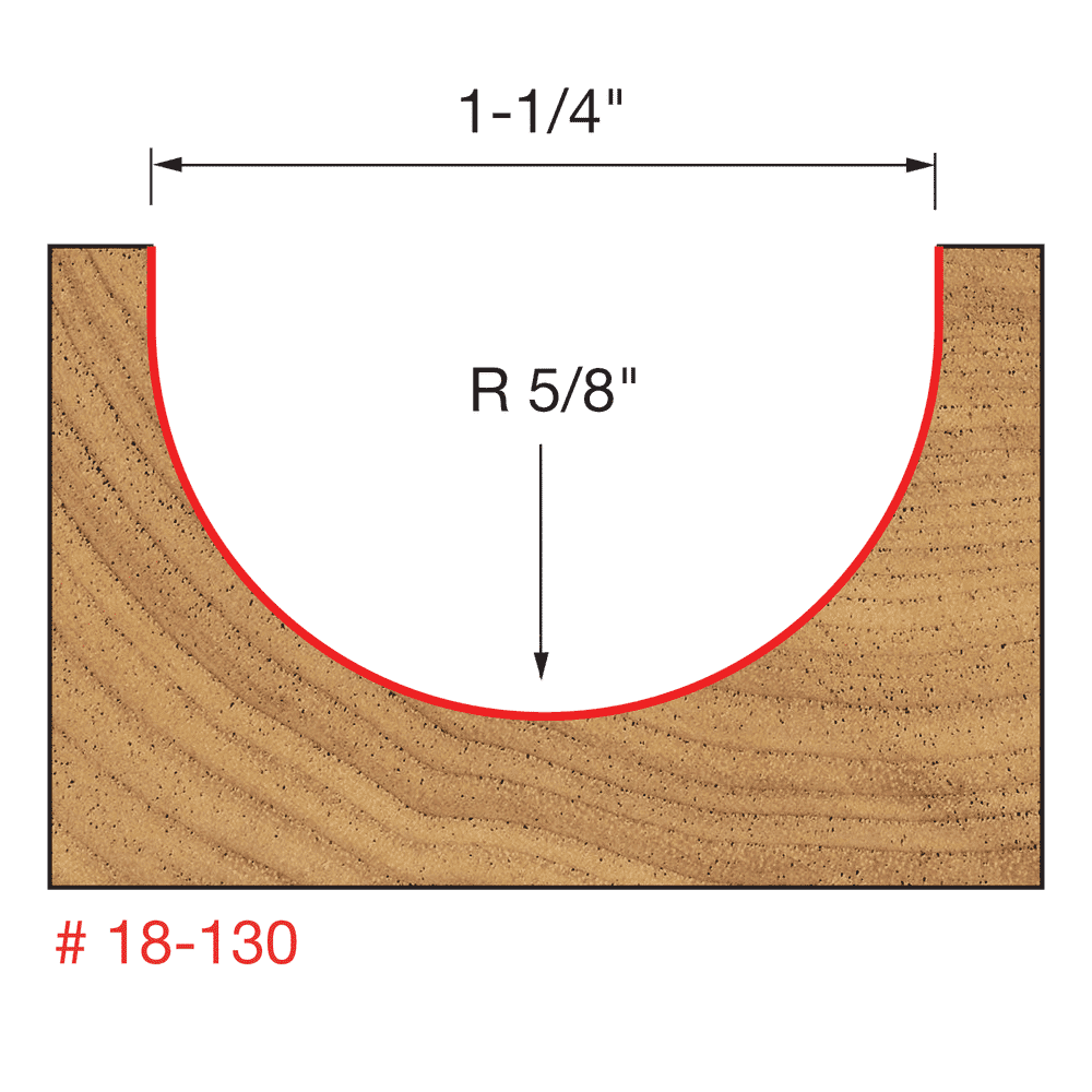 Freud 18-130 5/8" Radius Round Nose Bit - Edmondson Supply