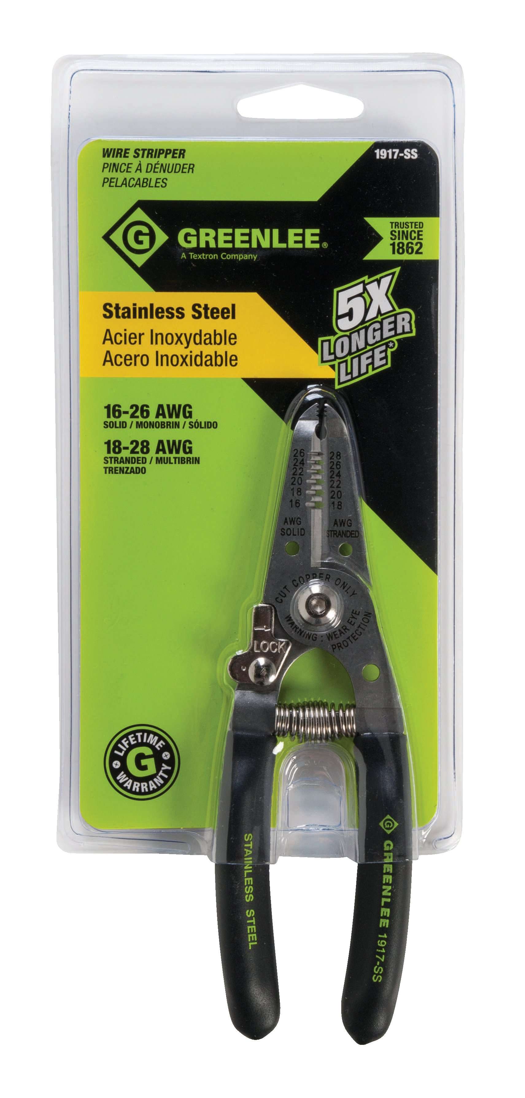 Greenlee 1917-SS Stainless Steel Wire Stripper (16-26AWG) - Edmondson Supply