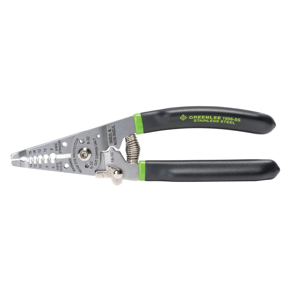 Greenlee 1956-SS Stainless Steel Pro Plus Wire Stripper & Crimper (6-16AWG) - Edmondson Supply