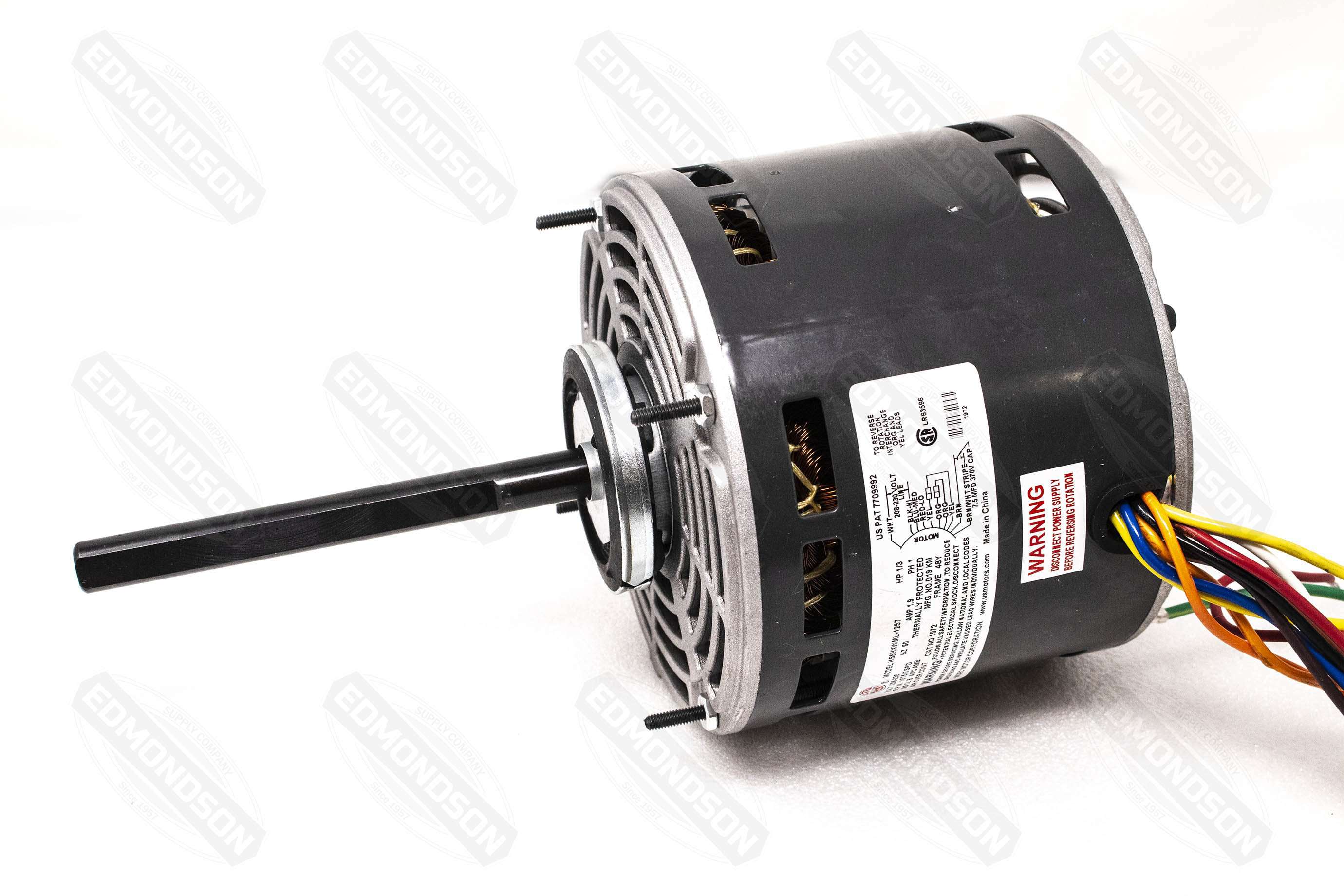 US Motors 1972 5.6" Direct Drive Blower Motor, 208-230V, 1/3 HP, 1075 RPM, PSC - Edmondson Supply