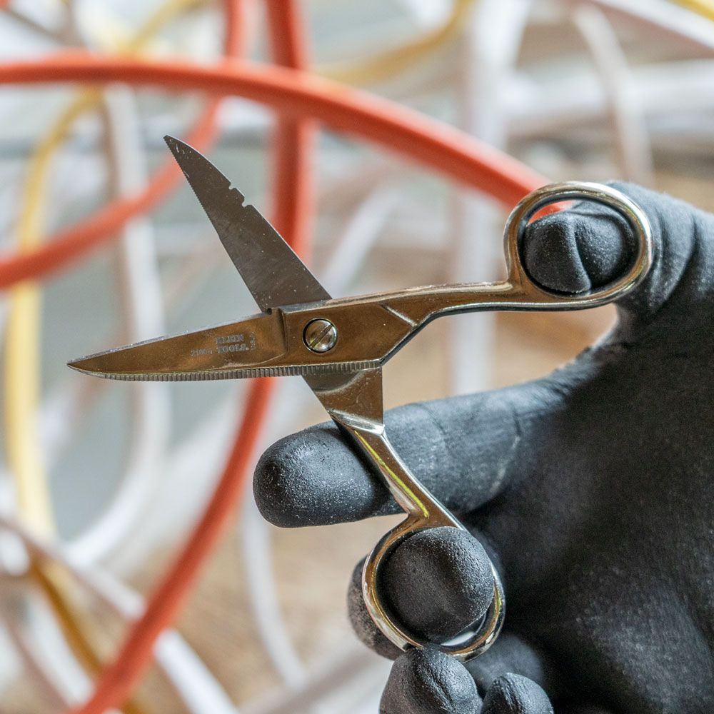 Klein Tools 2100-7 Electrician's Scissors, Nickel Plated - Edmondson Supply