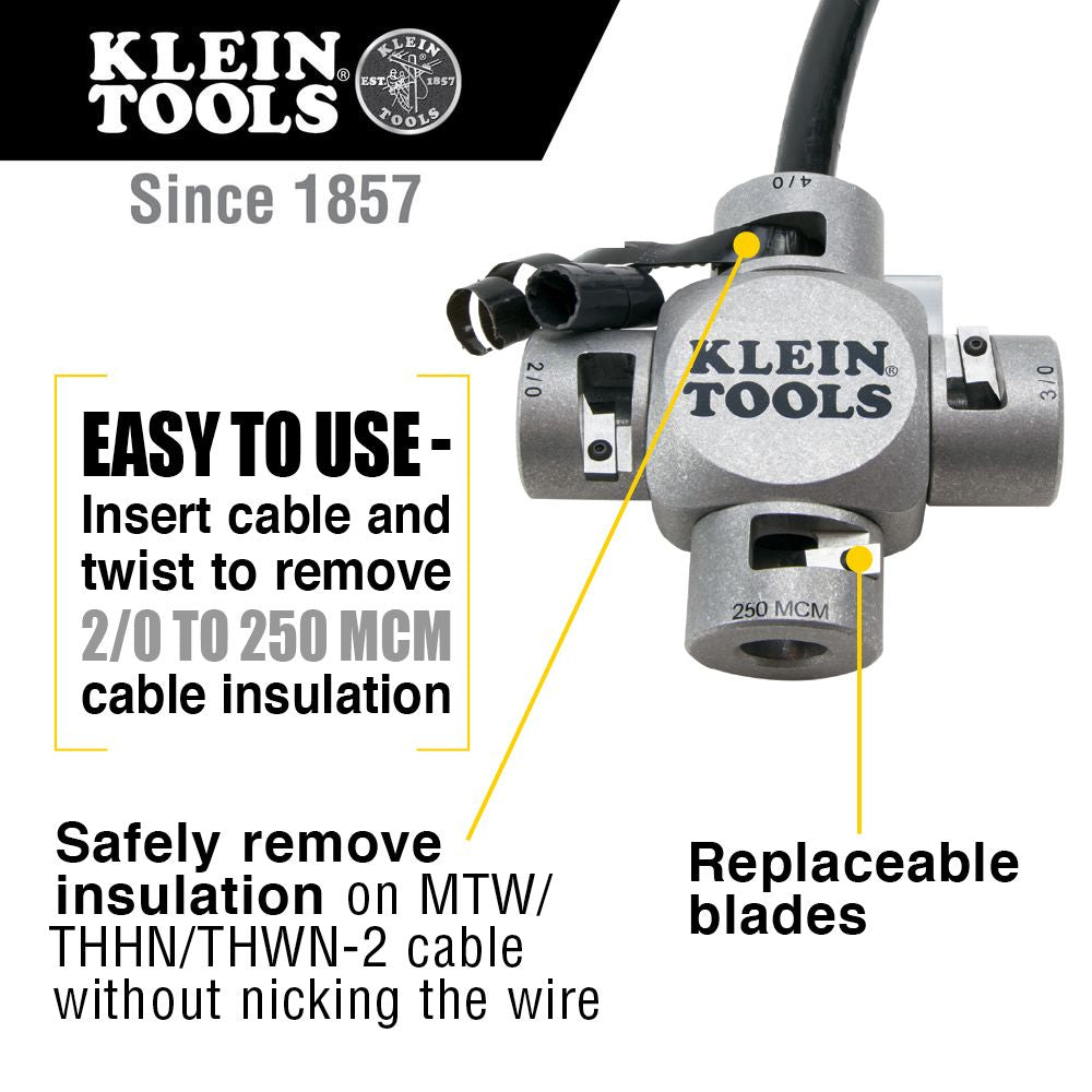 Klein Tools 21051 Large Cable Stripper (2/0-250 MCM) - Edmondson Supply