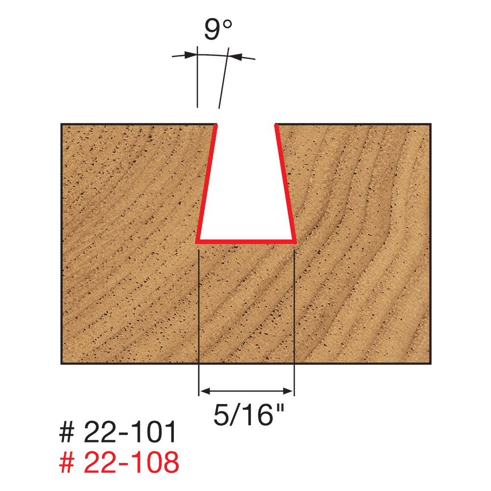 Freud 22-108 5/16" Dovetail Bit - Edmondson Supply