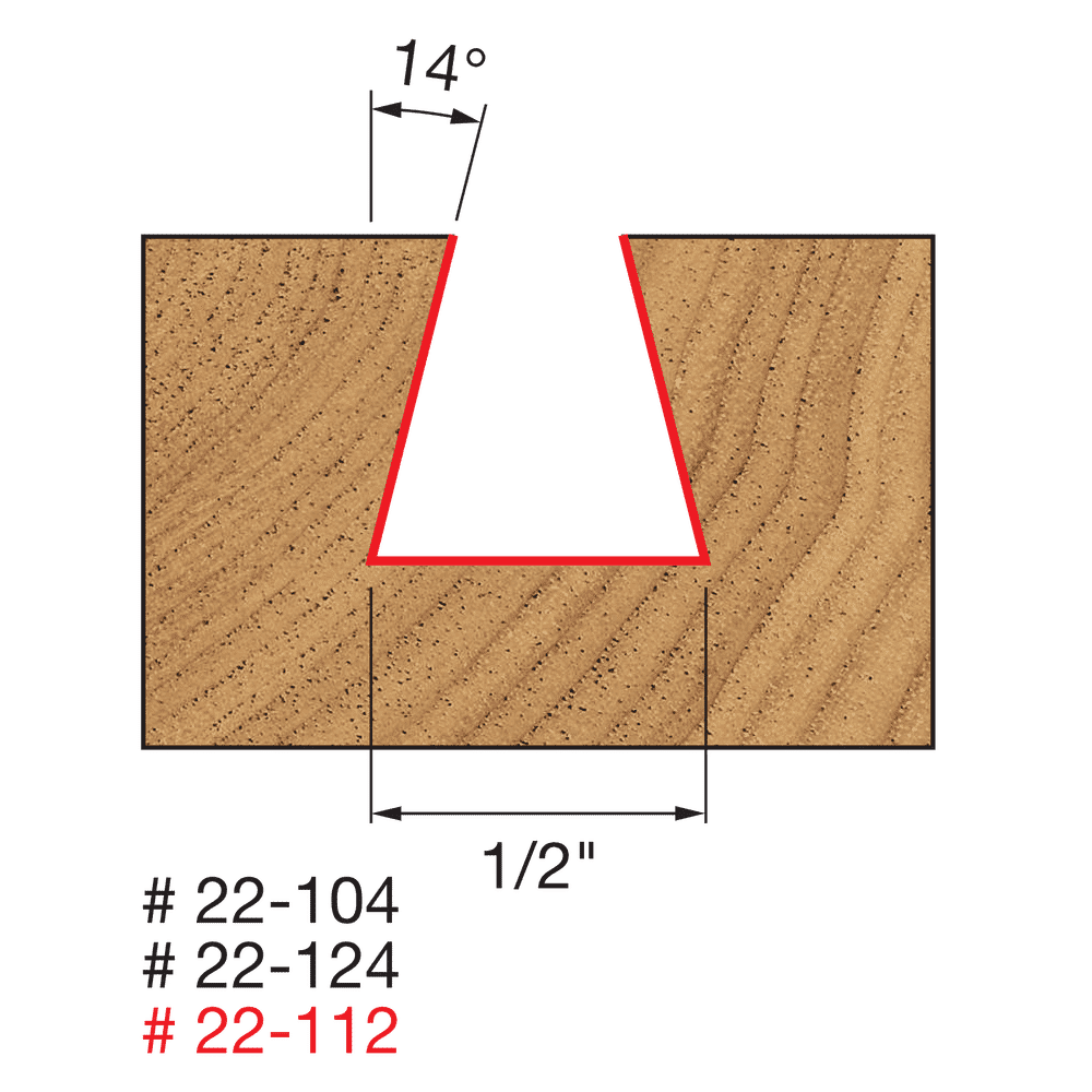 Freud 22-124 1/2" Dovetail Bit - Edmondson Supply