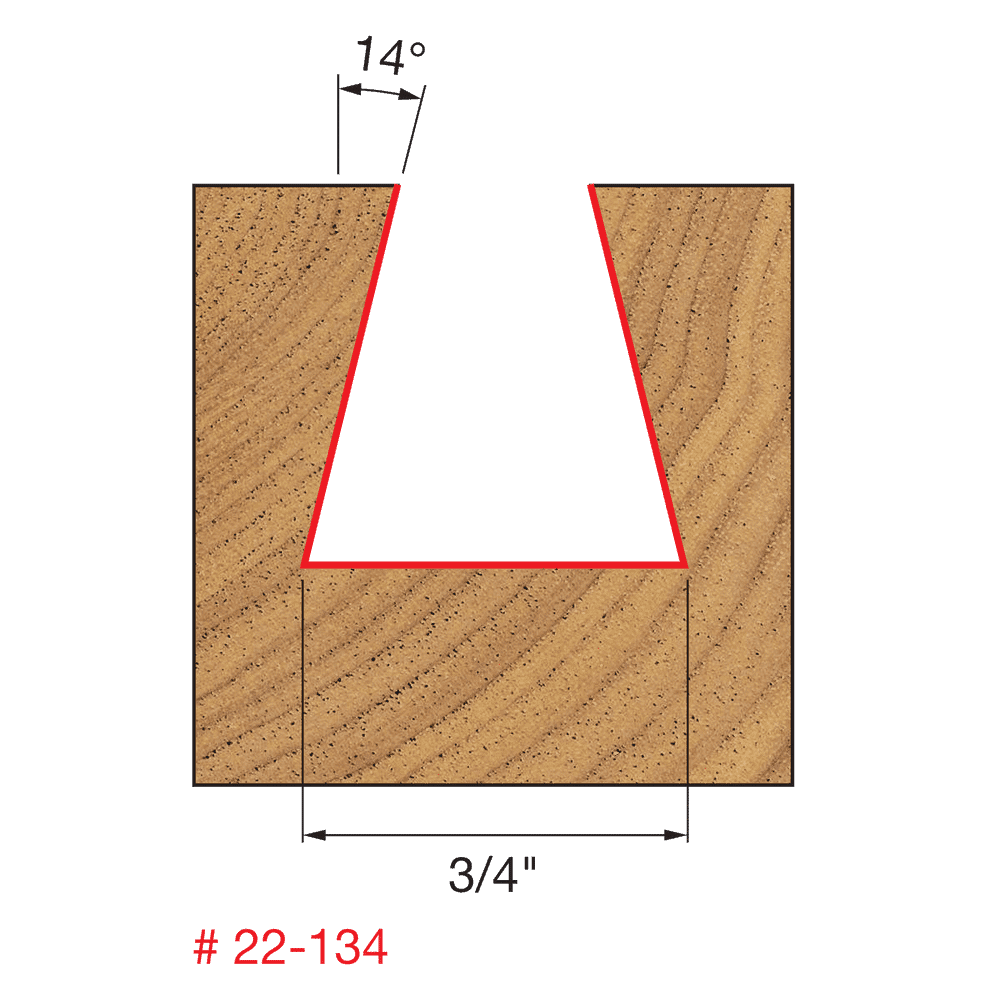 Freud 22-134 3/4" Dovetail Bit - Edmondson Supply