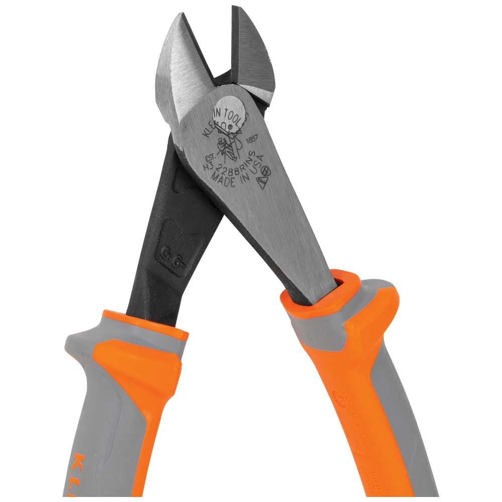 Klein Tools 2288RINS Diagonal Cutting Pliers, Insulated, High Leverage, 8-Inch - Edmondson Supply