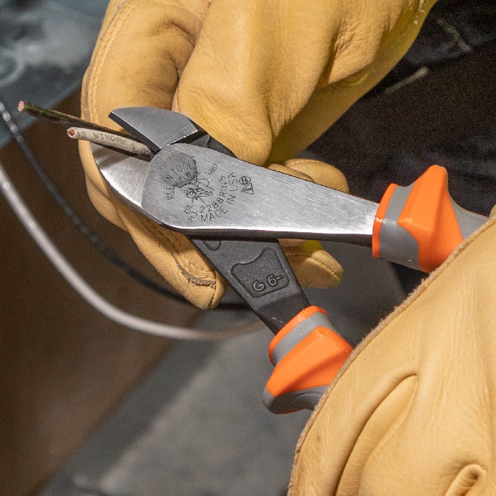 Klein Tools 2288RINS Diagonal Cutting Pliers, Insulated, High Leverage, 8-Inch - Edmondson Supply
