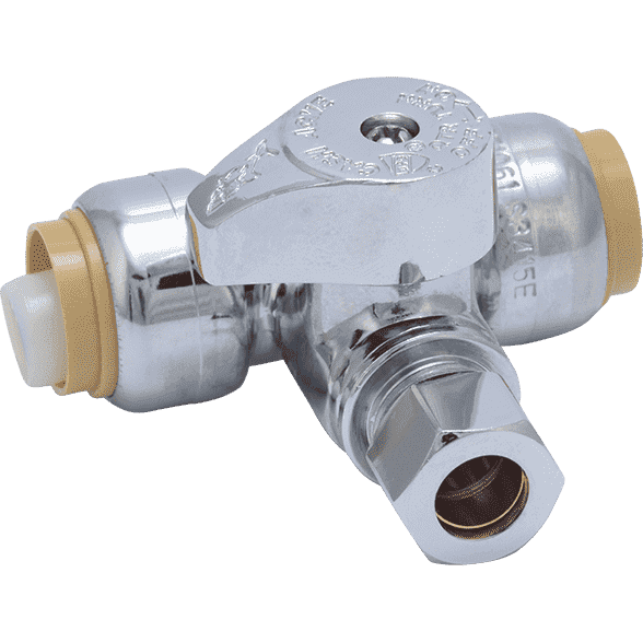 SHARKBITE 24984 1/2" x 1/2" x 3/8" Compression Tee Stop - Edmondson Supply