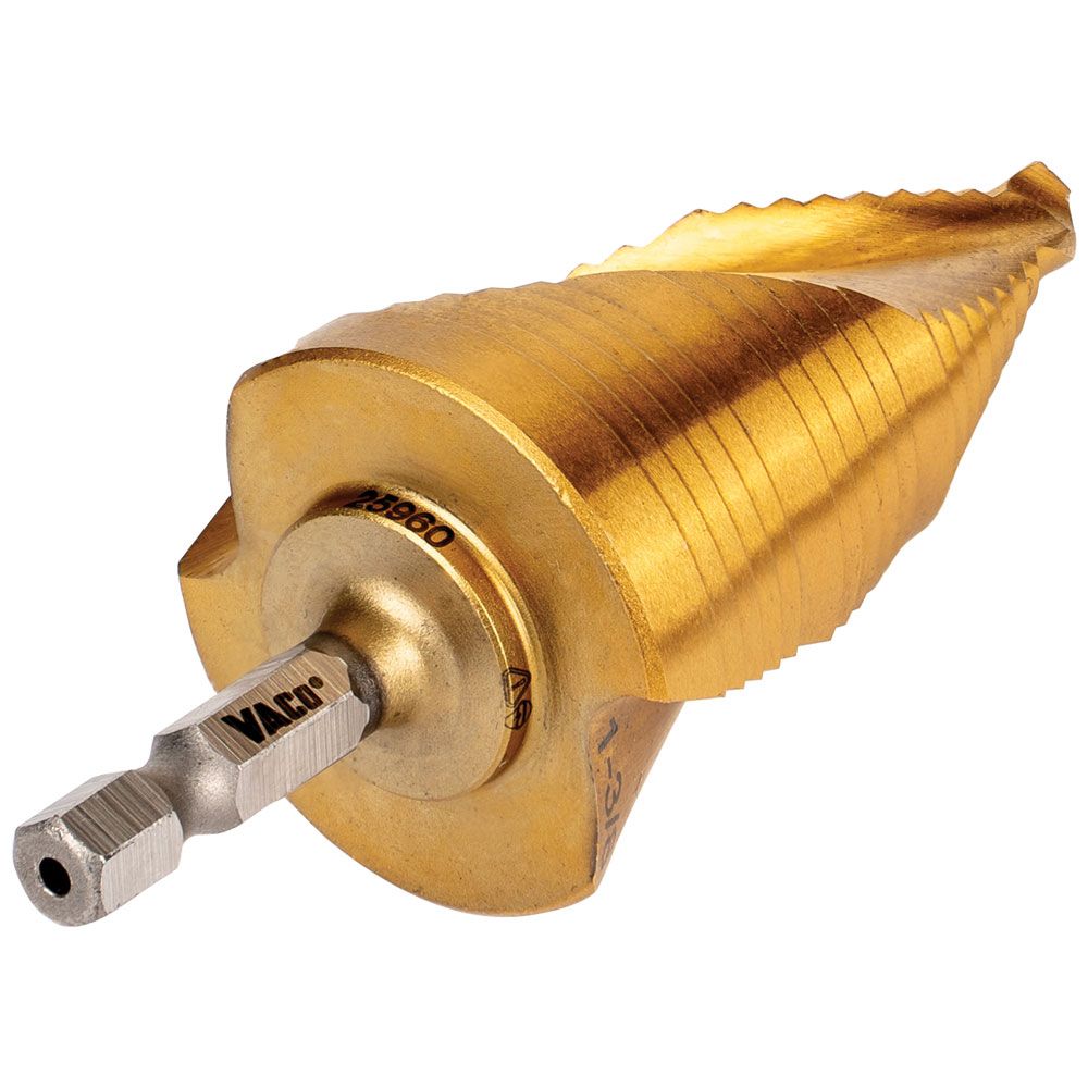 Klein Tools 25960 3-Step Drill Bit, Double-Fluted, 7/8-Inch to 1-3/8-Inch - Edmondson Supply
