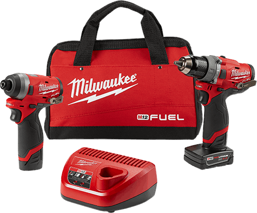 Milwaukee 2598-22 M12 FUEL™ 2-Tool Combo Kit: 1/2" Hammer Drill and 1/4" Hex Impact Driver - Edmondson Supply