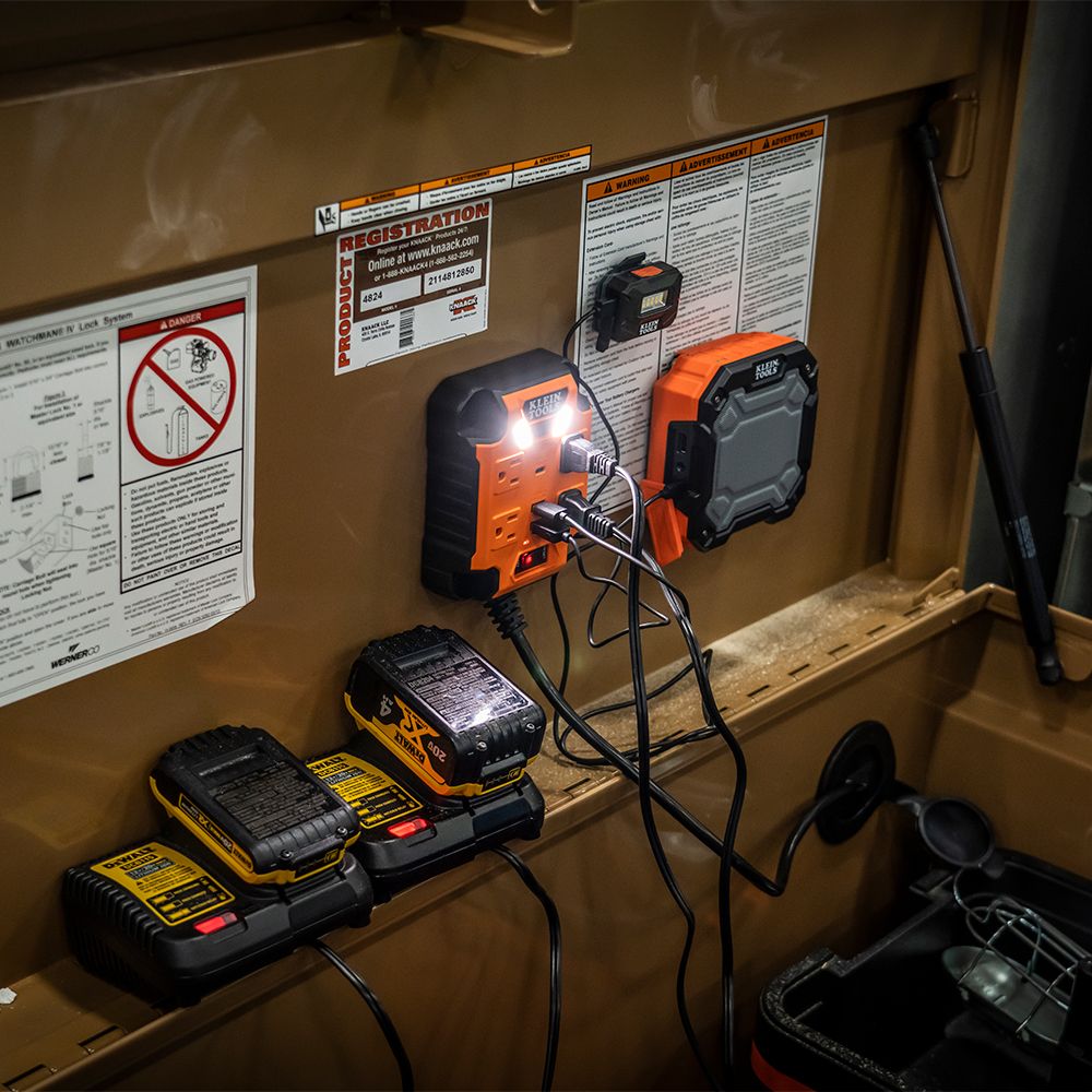 Klein Tools 29601 PowerBox 1, Magnetic Mounted Power Strip with Integrated LED Lights - Edmondson Supply