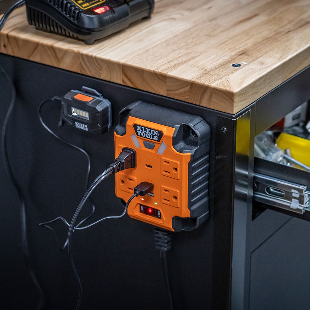 Klein Tools 29601 PowerBox 1, Magnetic Mounted Power Strip with Integrated LED Lights - Edmondson Supply