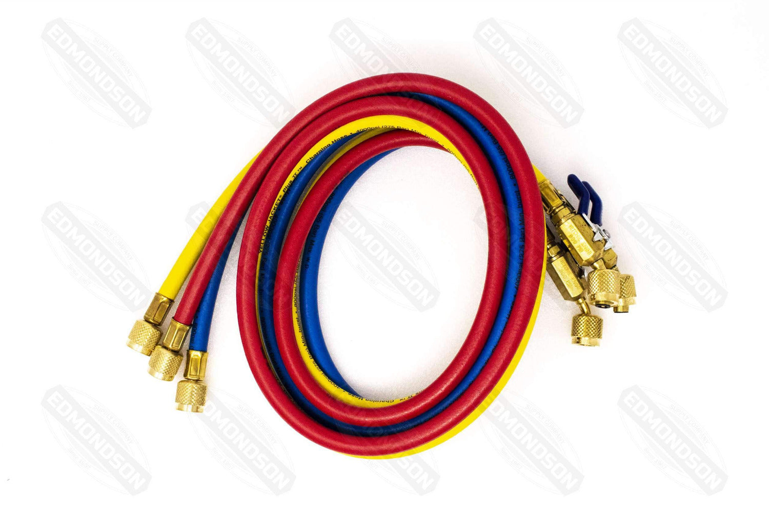Yellow Jacket 29986 PLUS II 72" Charging Hose (RYB) 3-Pack w/ Ball Valve End - Edondson Supply