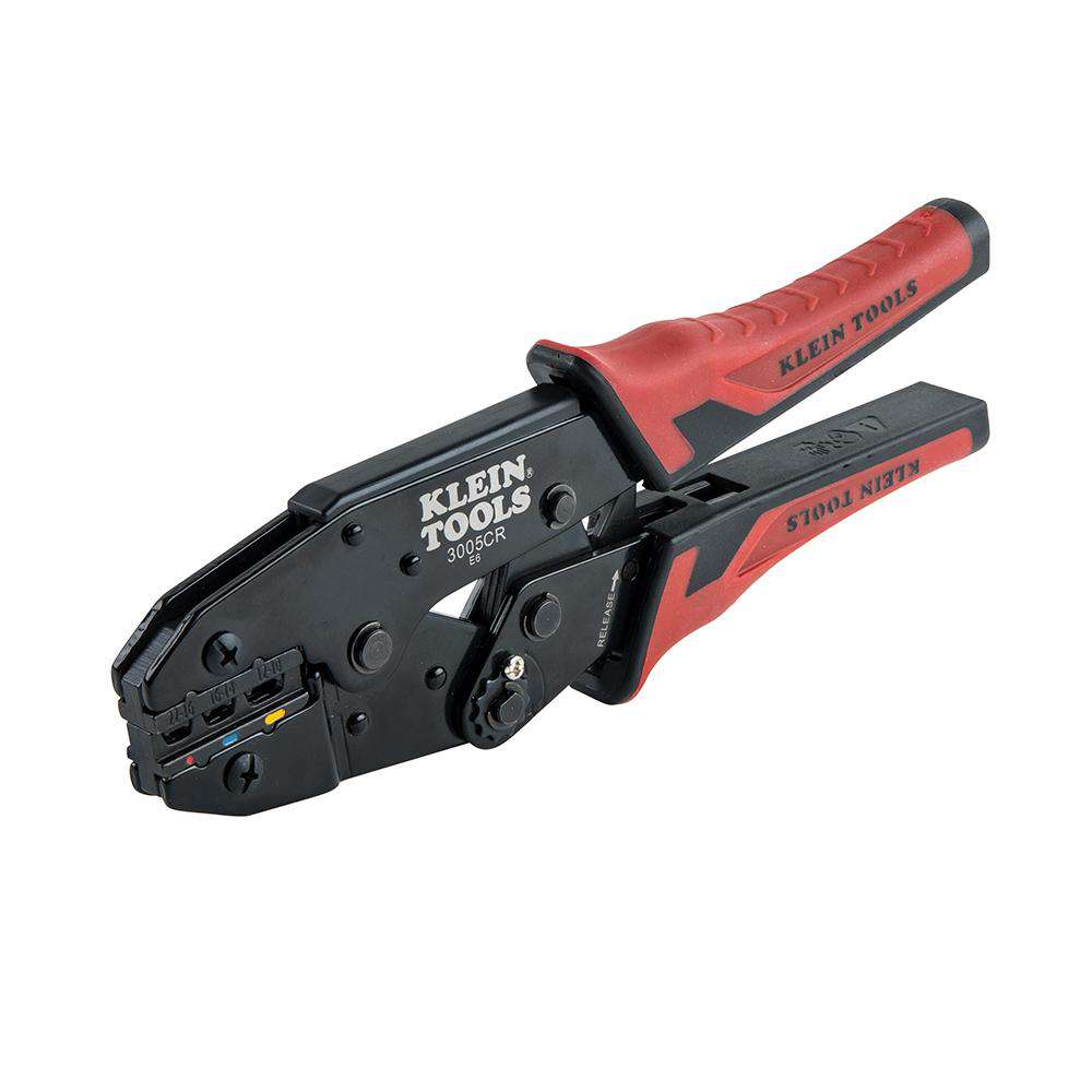 Klein Tools 3005CR Ratcheting Crimper, 10-22 AWG - Insulated Terminals - Edmondson Supply