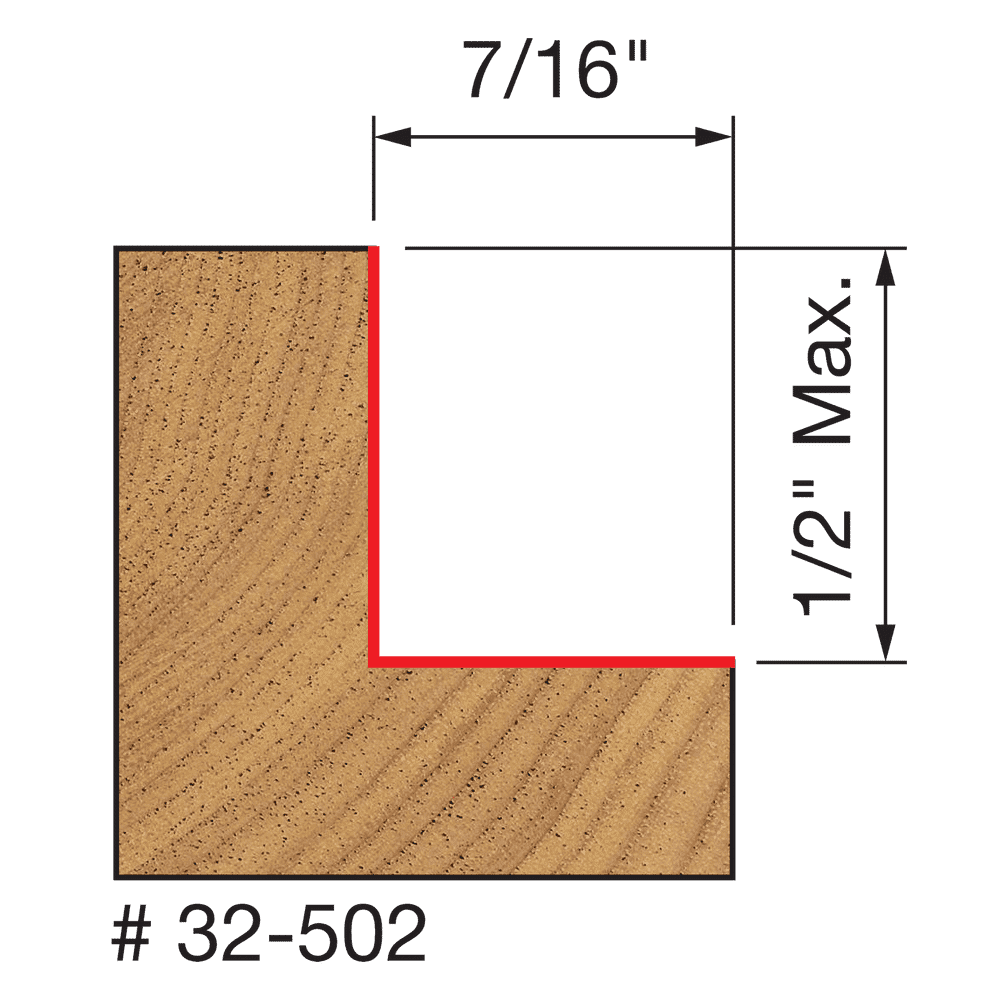 Freud 32-502 5/16",3/8",7/16",1/2" Depth Rabbeting Bit with Bearings Set - Edmondson Supply