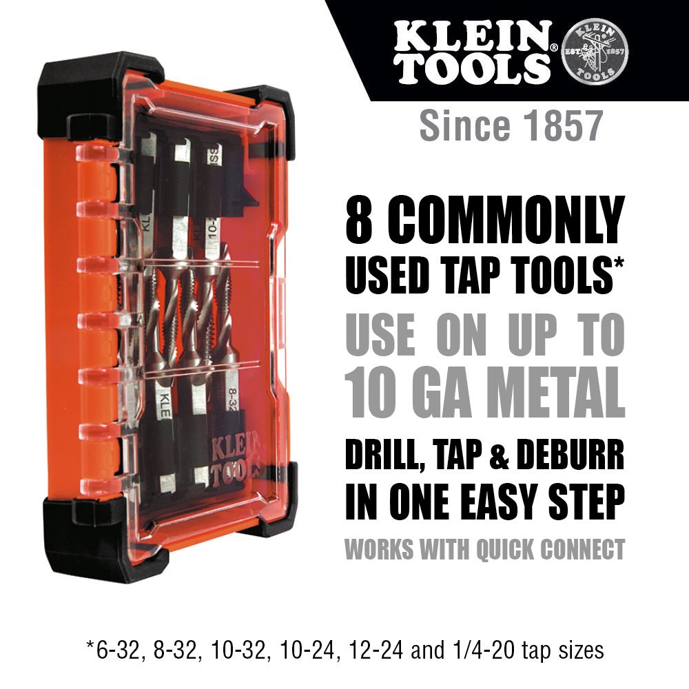 Klein Tools 32217 Drill Tap Tool Kit, 8-Piece - Edmondson Supply