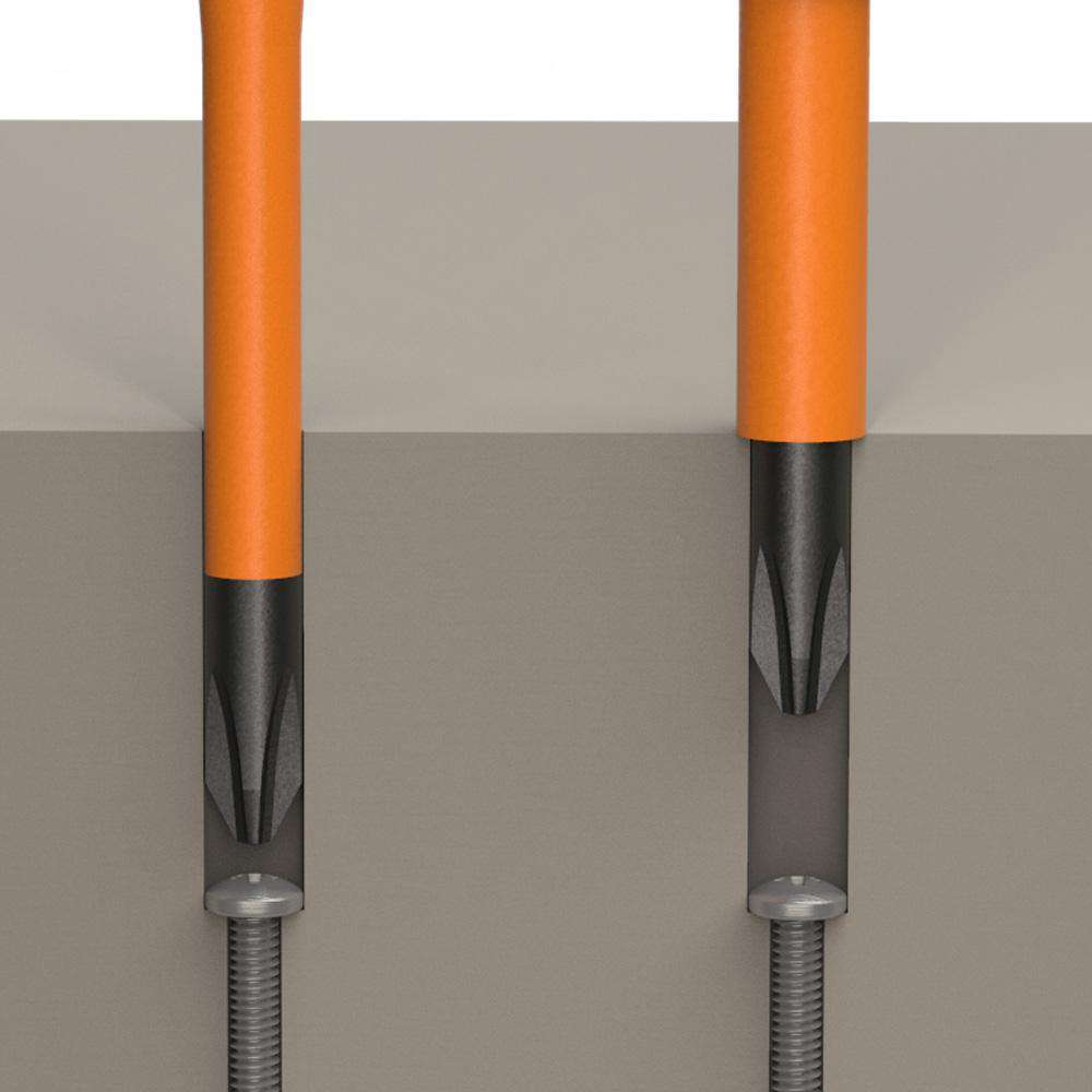 Klein Tools 6934INS Slim-Tip 1000V Insulated Screwdriver, #2 Phillips, 4-Inch Round Shank - Edmondson Supply