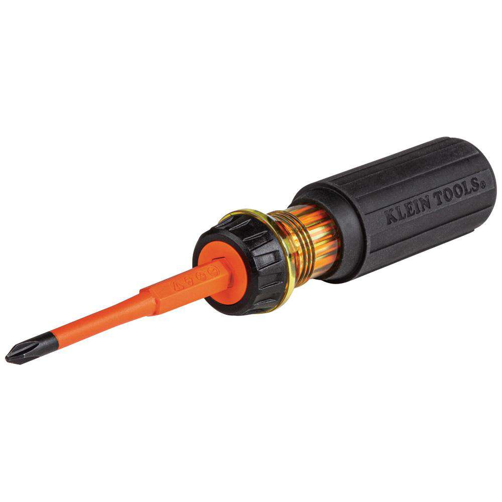 Klein Tools 32293 2-in-1 Insulated Flip-Blade Screwdriver, #2 Ph, 1/4-Inch Sl - Edmondson Supply