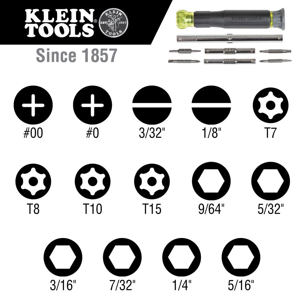 Klein Tools 32314 14-in-1 Precision Screwdriver/ Nut Driver - Edmondson Supply