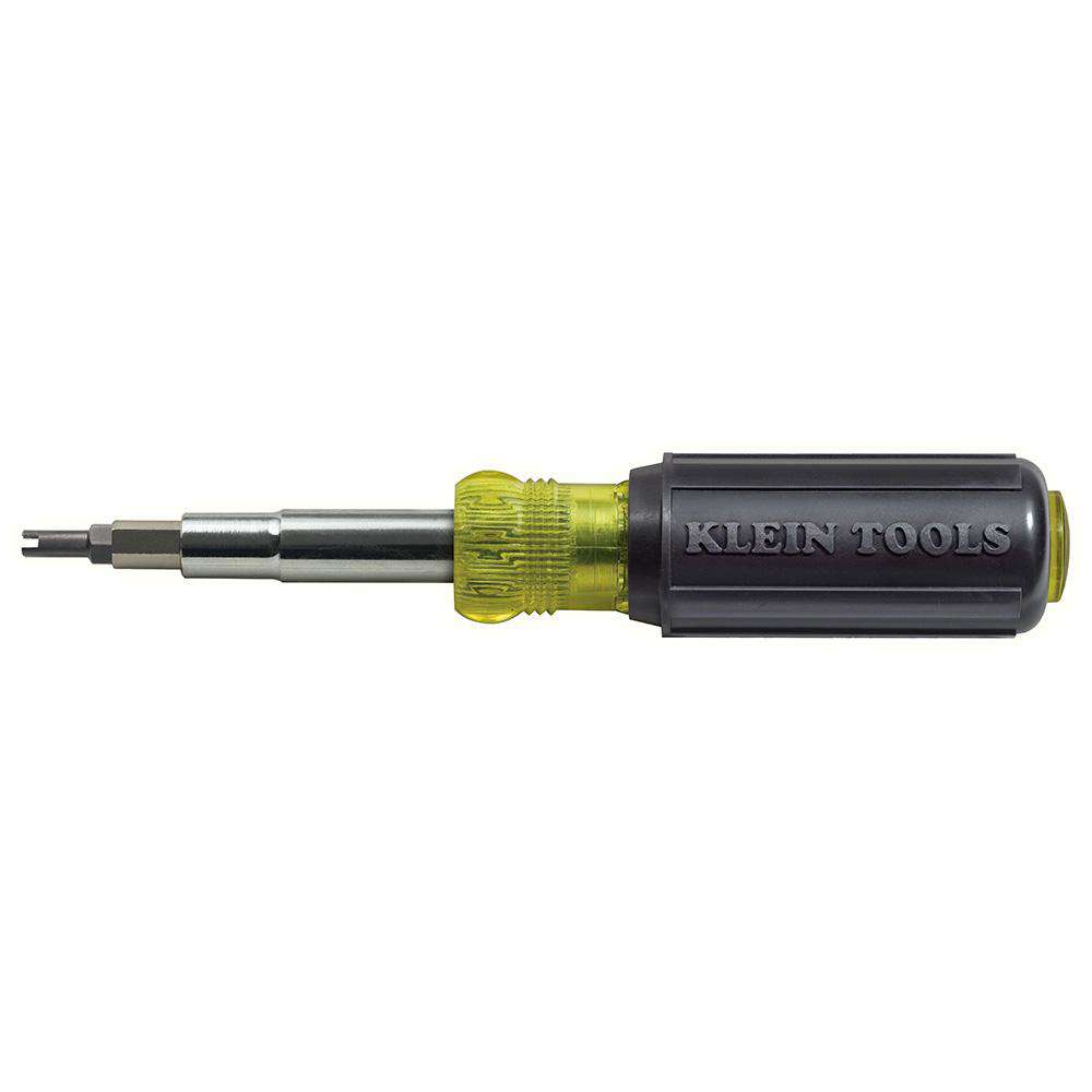 Klein Tools 32527 Multi-Bit Screwdriver / Nut Driver, 11-in-1, Ph, Sl, Sq, Schrader Bits - Edmondson Supply