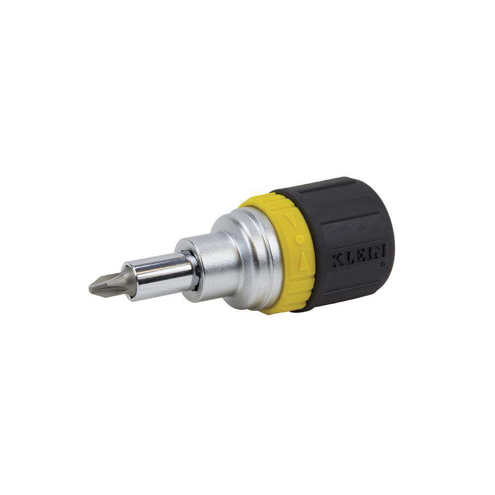 Klein Tools 32593 6-in-1 Ratcheting Screwdriver, Stubby - Edmondson Supply