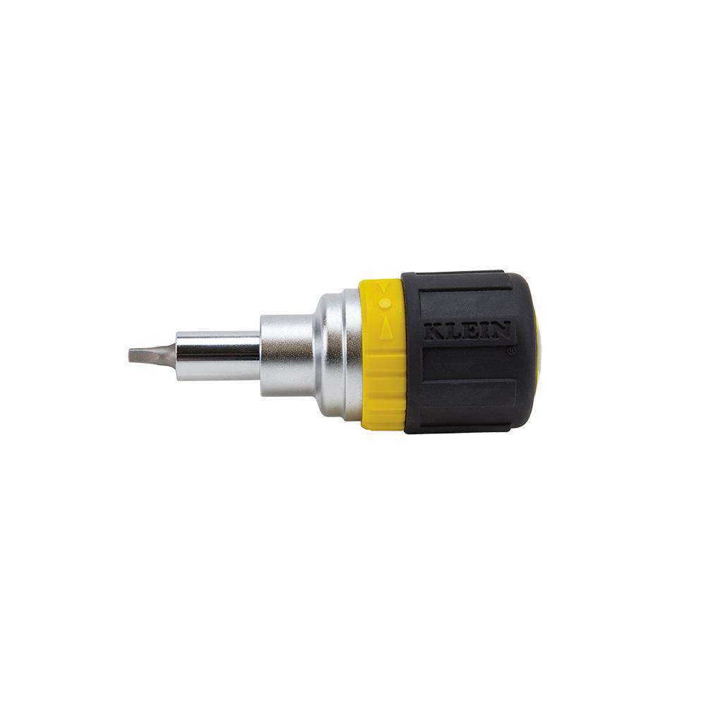 Klein Tools 32594 6-in-1 Screwdriver, Stubby, Square Recess - Edmondson Supply